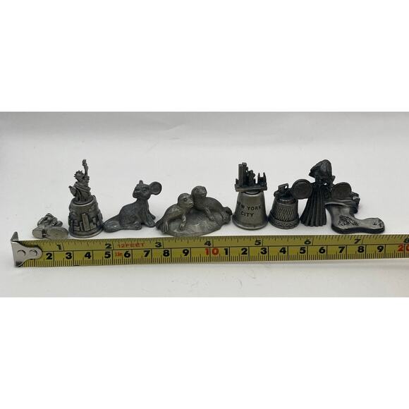 Pewter Pieces (8) Stocking - Shoe -  New York Skyline - Statue Liberty - Seals - Picture 10 of 11